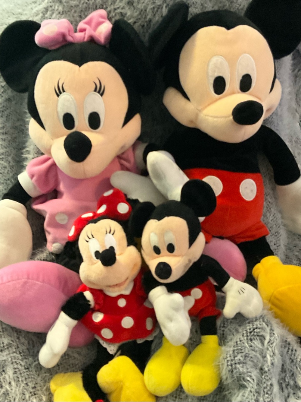 Disney Mickey & Minnie Plush Duo Set - Black, Pink, Red, Yellow